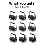 Magnetic Connector Tips Head for Type C Android Devices (9 Pack), Magnetic Phone Cable Adapter