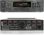 Vaiyer Home Audio System Kit, 6-Channel 6000 Watts Bluetooth Amplifier with 5.25" 12 QTY of 175 W Each in-Wall in-Ceiling Speakers & 16 AWG 500 ft. Speaker Wire - Perfect for Home, Office, Restaurants