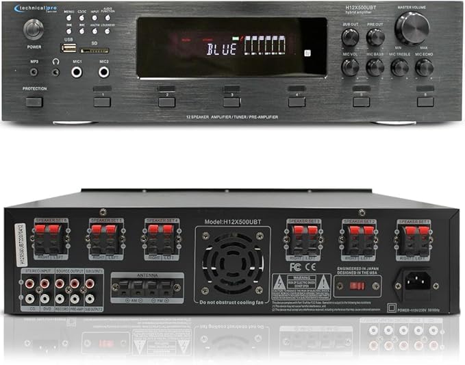 Vaiyer Home Audio System Kit, 6-Channel 6000 Watts Amplifier with 5.25" 8 Qty of 175 W Each Frameless in-Ceiling Speakers & 16 AWG 500 ft. Speaker Wire Perfect for Home, Office, Restaurants