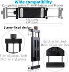 All-Aluminum Car Tablet Holder with Heavy Duty Drill Base, Compatible with iPad Pro Mini 4.7"-15" Samsung Galaxy Tab Tablets, Car Tablet Mount for Truck,Business ,Boat,Dashboard,Desk,Wall Mounting