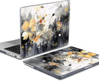 DONGKE for M4 MacBook Pro 16 Inch Case 2024 2023 2021 A3403 A3186 M3 A2991 M2 A2780 M1 A2485 Pro/Max Chip, Plastic Hard Shell Case & Keyboard Cover for Mac Pro 16 with Touch ID, Ink Flower