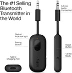 Twelve South AirFly Pro Bluetooth Wireless Audio Transmitter/Receiver for up to 2 AirPods/Wireless Headphones; Use with Any 3.5 mm Audio Jack, Black