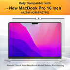 Privacy Screen MacBook Pro 16 Inch 2021-2024 (M1-M2-M3-M4,), Magnetic Removable Anti Blue Light Glare Filter Privacy Screen Protector
