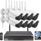 【130° Wide-Angle】 Outdoor Wireless Security Camera System, WiFi Video Surveillance Systems, Home Security Cameras DVR System