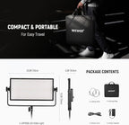 NEEWER 100W Bi Color LED Panel Video Light Kit, 960 LEDs 38600Lux@0.5m 2500K-8500K CRI96+/TLCI97+ 0-100% Dimming, APP/2.4G/Panel/DMX Control for Pro Studio Photography Recording Stage Lighting, AP100B