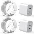 iPhone Charger [Apple MFi Certified] 2Pack PD Dual USB C Charger Block Fast Charging Wall Charge Plug with 10FT Long Rapid Type C - Lightning Cable Apple Charge for iPhone 14/13/12/11/XS/XR/SE, iPad