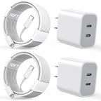 iPhone Charger [Apple MFi Certified] 2Pack PD Dual USB C Charger Block Fast Charging Wall Charge Plug with 10FT Long Rapid Type C - Lightning Cable Apple Charge for iPhone 14/13/12/11/XS/XR/SE, iPad