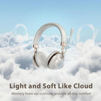 Wireless Headset, Bluetooth Headset with Microphone, AI Noise Canceling Mic & USB Dongle, 45 Hrs Working Time V5.3 Wireless Headphones with Mic Mute for PC/Laptop/Office/Call Center/Zoom/Home