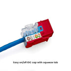 trueCABLE Cat5e Keystone Jack, Unshielded (UTP), 90 Degree Punch-Down, PoE++ (4PPoE) 100W, UL Listed, ETL Verified, ANSI/TIA Certified, Modular RJ45 Female, Red, 24 Pack