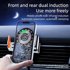 Car Phone Holder, Wireless Car Charger Air Vent Auto-Clamp Cell Phone Car Mount with Metal Hook Clip, 360° Rotation - One Button Release for iPhone, Samsung, Google, and All Other Smartphones