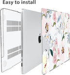 Compatible with MacBook Air 13.6 inch Case 2025 2024 2023 2022 Release M4 A3240 M3 A3113 M2 A2681 with Touch ID, Plastic Hard Shell Case&Keyboard Cover&Screen Film&Webcam Cover, Pink Floral