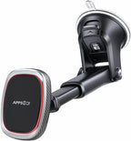 APPS2Car Magnetic Phone Mount, Dashboard Windshield Suction Cup Car Phone Holder Phone Mount with 6 Strong Magnets, Adjustable Telescopic Arm, Compatible with iPhone/Pro/Max/All Smart Phones