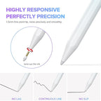 Stylus Pen for iPad 6th-11th Generation-2X Fast Charge Active Pencil Compatible with 2018-2025 Apple iPad Pro 11"/12.9"/M4, iPad Air 3/4/5/M2/M3,iPad mini 5/6 Gen-White Blue