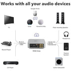WiiM Amp: Multiroom Streaming Amplifier | Compatible with AirPlay, Google Cast, Alexa | HDMI, Voice Control | Stream from Spotify, Amazon Music, Tidal & More | Silver