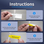 200 Pcs Cable Labels - Waterproof Wire Cord Label, Tear Resistant Wire Labels, Self Adhesive Cord Organizing Label, for Cable Management, Compatible with PUQU AQ20 Label Makers(Yellow) 30x90mm