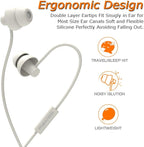 MAXROCK Sleeping Headphones, in-Ear Soundproof Earplug Soft Earbuds with Mic Noise Cancelling Sleep Earphones Earpods for Side Sleeper, Insomnia, Snoring, Air Travel, Bedtime Listening… (White)