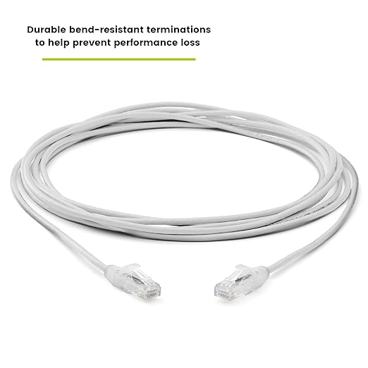 TRUECABLE Cat6 Component Rated Patch Cable, Unshielded (U/UTP), 14ft, White, 28AWG Solid Copper, Snagless 10G High-Speed Ethernet Cable, PoE++ 4PPoE 100W, UL Listed, RoHS-3, 5 Pack
