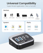 ORICO USB Hub 10Gbps with 2 USB A Ports+2 USB C Ports, USB 3.2 Gen 2 Hub with 1.64Ft USB-C Cable and USB-A Adapter USB Splitter for iMac, MacBooks, Mac Mini