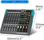 Depusheng MX6 6 Channel Sound Mixer Audio Mixing Console 48V 256DSP Professional USB PC Play Record Podcast Live Broadcast (US MX6)