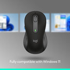 Logitech Wireless Mouse Signature M650 L Full Size - Large Hands, 2-Year Battery, Silent Clicks, Customizable Buttons, Bluetooth, PC/Mac/Chromebook - Classic Red, Right-Handed, Large