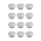 Dracaena.io 12 Pack G1/4" Thread, Thin Water Stop Plug Fitting with Coin Slot for Computer Water Cooling System, Durable Brass/Copper Material, Silver