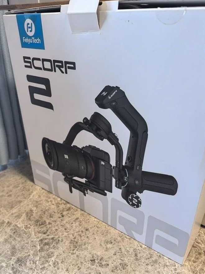 FeiyuTech SCORP 2 Gimbal Stabilizer for DSLR and Mirrorless Camera, Integrated Al Tracking Sensor, 3-Axis Camera Stabilizer for Sony Canon Panasonic Nikon, 2.5kg Payload Touch Screen Vertical Shooting