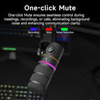 EJoy D10 PRO(A) USB Wireless Gaming Microphone – Boom Arm Mic with Wired/Wireless Modes, XLR/USB-C, Real-Time Monitoring, 45H Battery, RGB Dynamic Mic for Gaming, Streaming, Podcast, Recording (Black)