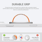 Grat 3 Lite Magnetic Phone Loop, [Nylon-core Silicone Strap] 360° Rotatable Phone Grip, Detachable Finger Holder Compatible with Magsafe for iPhone 16 15 14 13 12 Pro/max, Silver