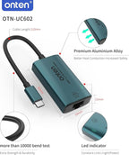 USB-C to Ethernet Adapter - 2.5Gbps High-Speed,Type-C to RJ45 Ethernet LAN Network Adapter Thunderbolt 4/3 Compatible, for iPhone 15 Pro/Max, MacBook Pro/Air 2023, iPad Pro,iMac and More (2.5 G)