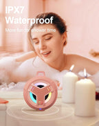 EBODA Bluetooth Shower Speaker, Waterproof Portable Wireless Speakers with Light, IP67 Floating, 2000mAh, Small Portable Speaker for Kayak, Beach, Pool Accessories, Gifts for Unisex