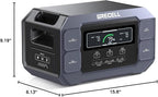 GRECELL Portable Power Station 2200W Solar Generator 1126Wh LiFePO4 Battery Pack with 1200W AC Charging & 800W Solar Charging, 1.25Hrs Fast Charging with 4×2200W(4800W Peak) AC Outlets for Home Travel