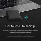 Transcend 2TB External SSD for iPhone/iPad/Mac/Windows/Android, PC/Laptop/Tablet/TV/Game Console, Portable Solid State Drive with One Touch Back up, One-Time Password Unlock, Type-A&Type-C Cables