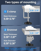 Single Monitor Mount Holds Max 22lbs, 13-32 inch Monitor Desk Mount, Height Adjustable Tall Monitors Arm, Monitors Stand with Tilt Swivel Rotation, VESA 75 100mm, White, Freelift