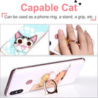 Cat Phone Ring Holder - EI Sonador Clear Cell Phone Ring Holder Transparent Stand Finger Grip (2 Gold Cat)