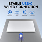 Wired Trackpad for Windows 10/11, High-Precision Multi-Touch Portable Trackpad Mouse with Multi-Gesture, Ultra Slim Aluminum USB Wired Touchpad Mouse, Compatible with PC Laptop Computer - Silver