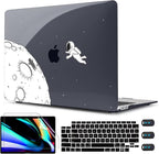 CISSOOK Case Compatible with MacBook Air 13 Inch 2021 2020 2019 2018 Release Model A2337 M1 A2179 A1932, Clear Black Hard Shell with Keyboard Cover for MacBook Air13 2020 with Touch ID, Astronaut
