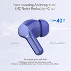 Wireless Earbuds, Bluetooth 5.4 Headphones HiFi Stereo, Bluetooth Earbuds with ENC Noise Cancelling Mic, IP7 Waterproof in Ear Earphones, 48H, LED Display Ear buds for Pad Workout Sports, Blue