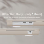 CISSOOK Compatible with MacBook Air 13.6 inch Case 2025 2024 2023 2022 Release M4 M3 M2 Chip, Plastic Hard Shell Case & Keyboard Cover for MacBook Air 13 A3240 A3113 A2681, Beige