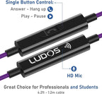 LUDOS Clamor USB C Headphones for iPhone 16 15 Pro Max Plus iPad Pro, 5 Years Warranty, USB-C Earbuds for Samsung Galaxy S24 S23 Ultra S22 S21 FE S20 A55 A54 A53, USB Type C Earphones - Purple