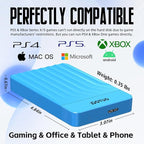 Portable External Hard Drive Storage Expansion Mobile HDD USB 3.0 for PC, Mac, Desktop, Laptop, PS4, PS5, Xbox One X/S, Xbox 360, Xbox Series X/S, Office & Game (Blue, 500GB)