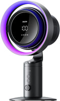 JISULIFE Table Fan Pro3, 3-IN-1 Turbo Oscillating Fan with RGB Light, 100-Speed Adjustable, 10000mAh Rechargeable Battery, Powerful Airflow for Desktop/Office/Bedroom, Gifts for Men/WoMen