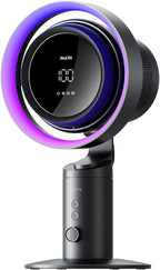 JISULIFE Table Fan Pro3, 3-IN-1 Turbo Oscillating Fan with RGB Light, 100-Speed Adjustable, 10000mAh Rechargeable Battery, Powerful Airflow for Desktop/Office/Bedroom, Gifts for Men/WoMen
