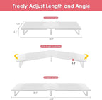 Dual-Monitor-Riser-Stand-For-Desk, Large Monitor Stand Riser For 2 Monitors With Adjustable Length Angle, Double Computer Riser For Desktop Organizer, Monitor Shelf Riser