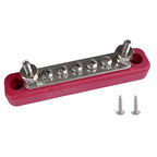 2 x #10 (M5) Studs Power Distribution Block with 5 x #8 (M4) Screws, Ampper 4.2" Bus Bar 12V Power Distribution Terminal Block Battery Busbar for Car Audio Solar (Red)