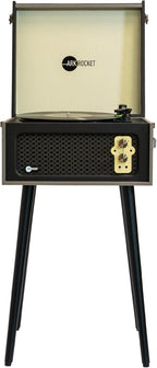 Arkrocket 3-Speed Bluetooth Record Player Retro Turntable with Built-in Speakers and Removable Legs (Gray)