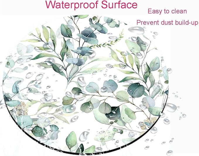 Mouse Pad, Cute Mousepad with Design, Round Grass Leaves Mat, Small Non-Slip Rubber Gaming Pads, Office Home Personalized Pad