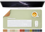 Cork Desk Mat - Dual-Sided Desk Pad for Office and Home - Desk Organization and Accessories - Ideal for Large Mouse Pad and Desk Mats on Top of Desks(Light Green,27.6"x 13.8")