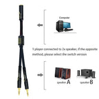 Arklove 15ft Shielded 1/8" aux Input 3.5mm Female to 2X 3.5 Output Splitter Stereo Audio Video Cable Out 3.5 Male to Two 3.5 Male in Dual Speaker Cord 24k Gold Plated