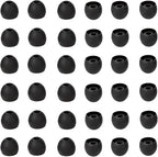 36 Pieces Small Earbud Tips Soft and Comfortable Silicone Earbud Tips Ear Bud Replacement Pieces Silicone Fit Most in-Ear Headphones，Inner Hole 3.8mm -5.5mm，Small Black Replacement Eartips