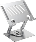 GuaziV 360° Rotating Tablet Stand - Adjustable iPad Tablet Holder for Desk, Foldable iPad Swivel Stand for Home & Office (Argent Silver)